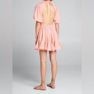 RHODE Molly Fit Flare Mini Dress XS Peach Open Back Cotton Flared Skirt Chic NWT